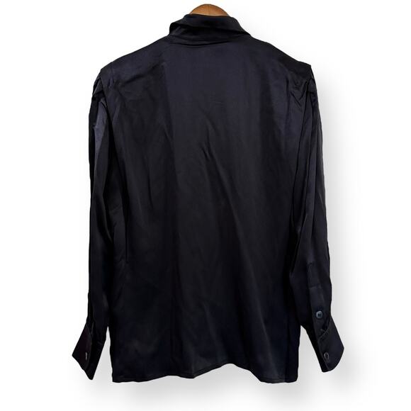 NEW Escada Black Silk Blouse Womens Size 38 US 8 Vintage 80s 90s Luxury Designer - Picture 9 of 12